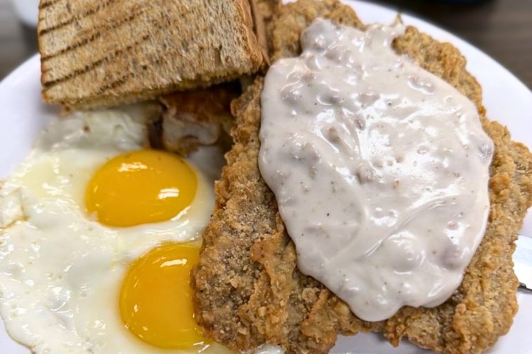2 Eggs & Country Fried Steak at Westside Restaurant in Milford, Delaware